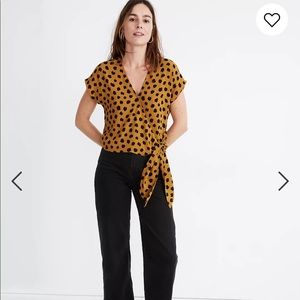 Madewell Sash-Tie Wrap Top in Painted Spots